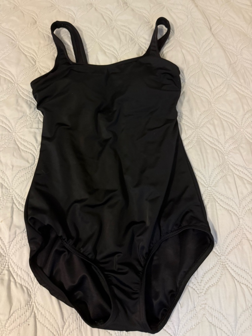 Lands End Black One Piece Swimsuit Womens‎ Size 10 Tummy Control Lined Support